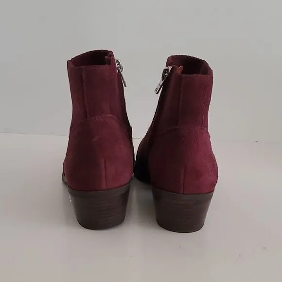 Coach Women's Danni Suede Booties Wine Size 7.5