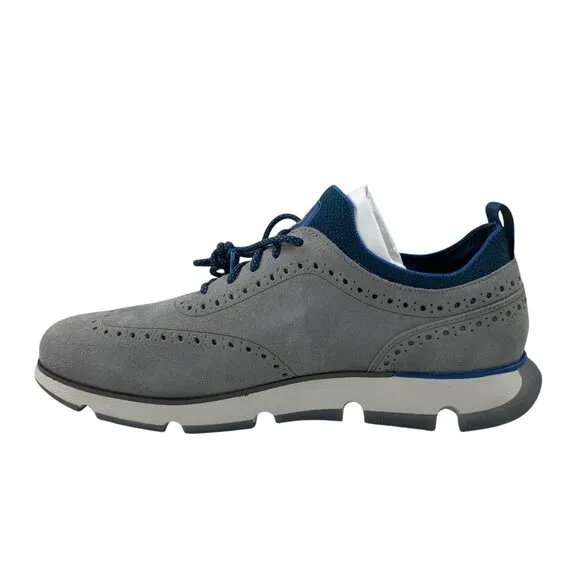 Cole Haan 4.ZEROGRAND Wingtip Oxford Shoes Size 12 W C35219 Gray Suede NEW