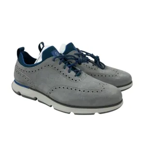 Cole Haan 4.ZEROGRAND Wingtip Oxford Shoes Size 12 W C35219 Gray Suede NEW