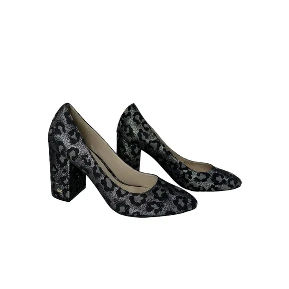 Cole Haan Alanna Brocade Block Heel Pump Black Silver Size 8 8B MSRP $250 Shoes