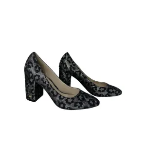 Cole Haan Alanna Brocade Block Heel Pump Black Silver Size 8 8B MSRP $250 Shoes
