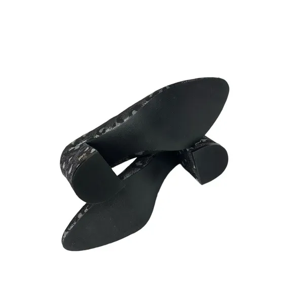 Cole Haan Alanna Brocade Block Heel Pump Black Silver Size 8 8B MSRP $250 Shoes