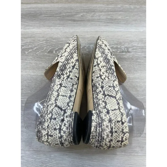 Cole Haan Brie Skimmer W15722 Women's 8.5B Black Snakeskin Leather Loafer Shoes