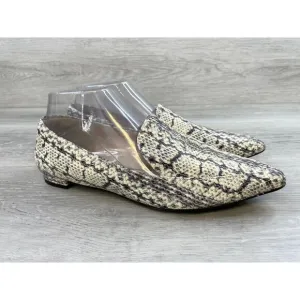 Cole Haan Brie Skimmer W15722 Women's 8.5B Black Snakeskin Leather Loafer Shoes