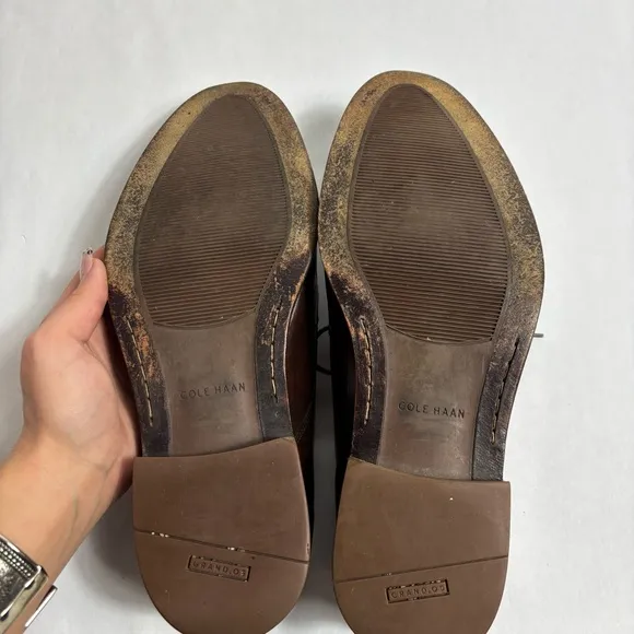 Cole haan brown leather lace up oxford dress shoes