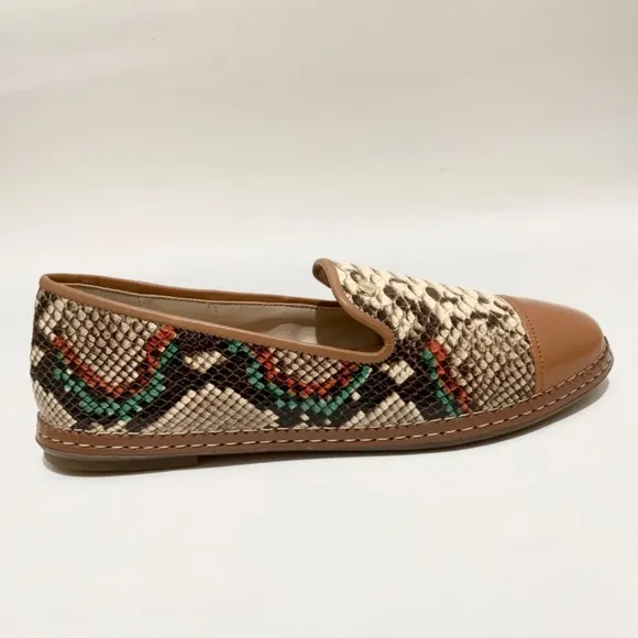 Cole Haan Cloud All Day Womens Animal Print Leather Loafers Snake Flat Shoes 7.5