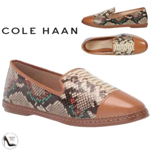 Cole Haan Cloud All Day Womens Animal Print Leather Loafers Snake Flat Shoes 7.5