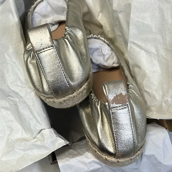 Cole Haan Cloudfeel Seaboard Soft Gold Leather Espadrilles - Size 9