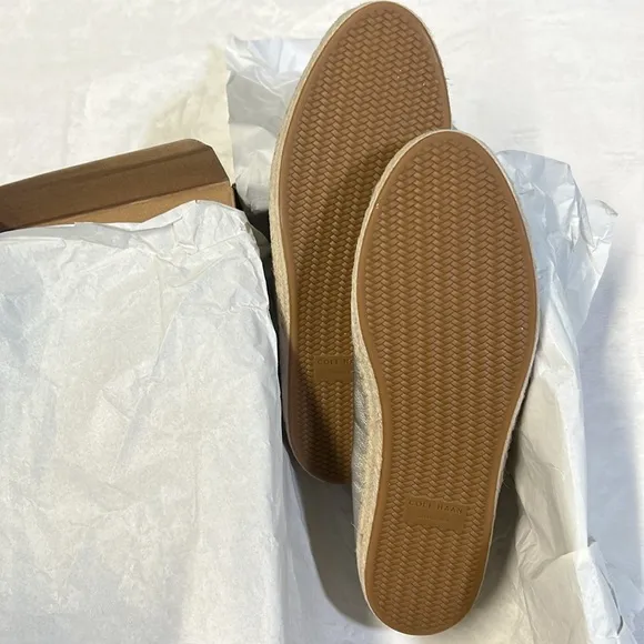 Cole Haan Cloudfeel Seaboard Soft Gold Leather Espadrilles - Size 9