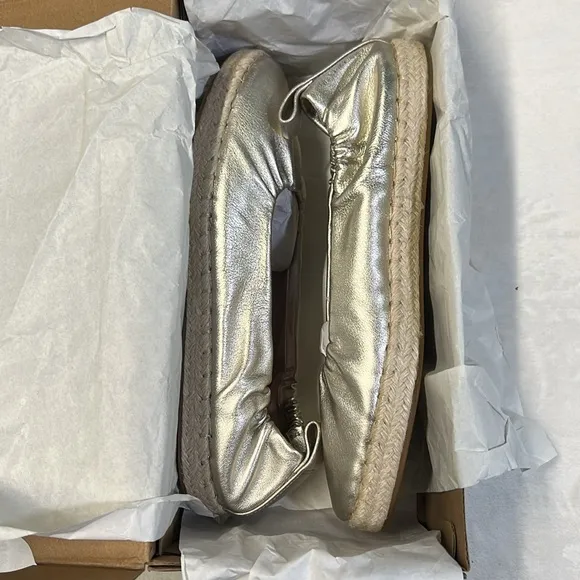 Cole Haan Cloudfeel Seaboard Soft Gold Leather Espadrilles - Size 9