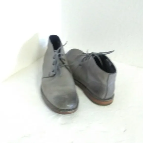 Cole Haan Glenn Gray Leather Ankle Boots.