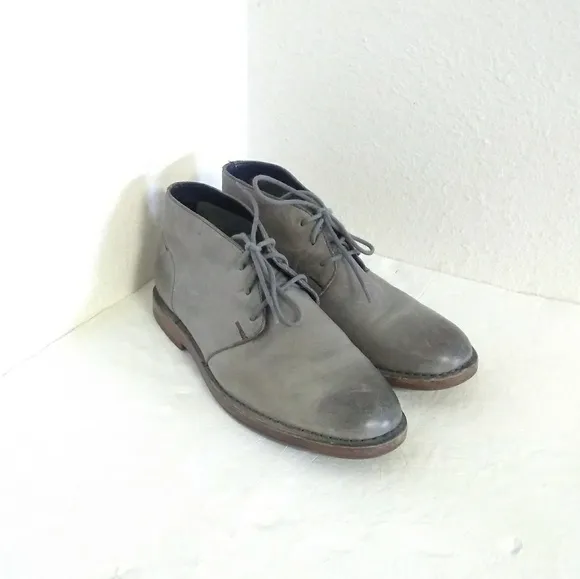 Cole Haan Glenn Gray Leather Ankle Boots.