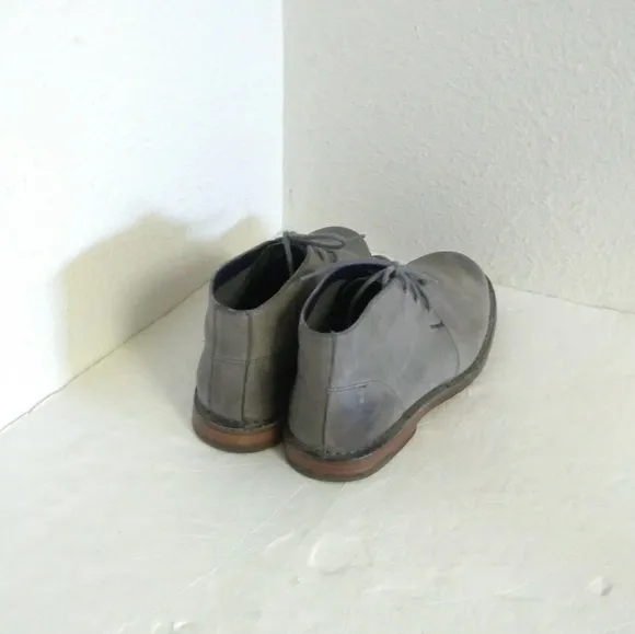Cole Haan Glenn Gray Leather Ankle Boots.
