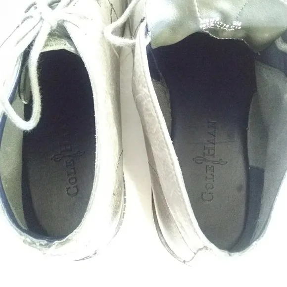 Cole Haan Glenn Gray Leather Ankle Boots.