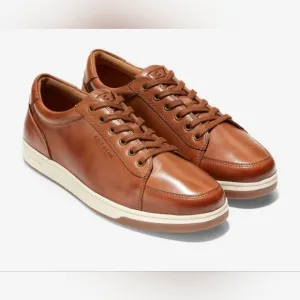 Cole Haan Grand OS Men's Vartan Brown Leather Sneakers