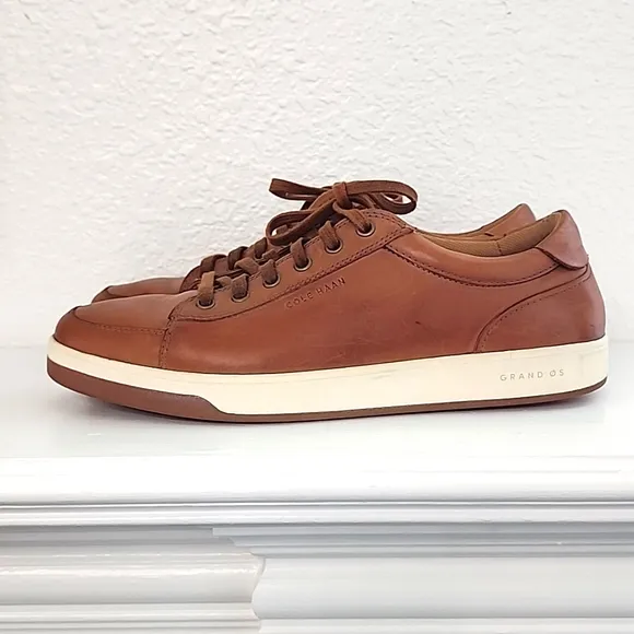 Cole Haan Grand OS Men's Vartan Brown Leather Sneakers