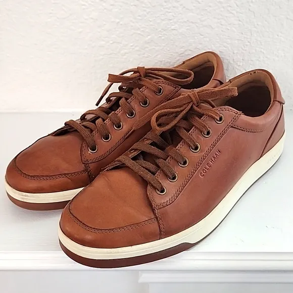 Cole Haan Grand OS Men's Vartan Brown Leather Sneakers