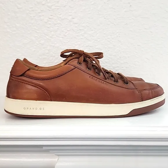 Cole Haan Grand OS Men's Vartan Brown Leather Sneakers