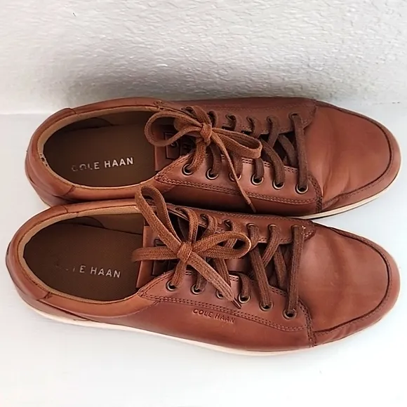 Cole Haan Grand OS Men's Vartan Brown Leather Sneakers