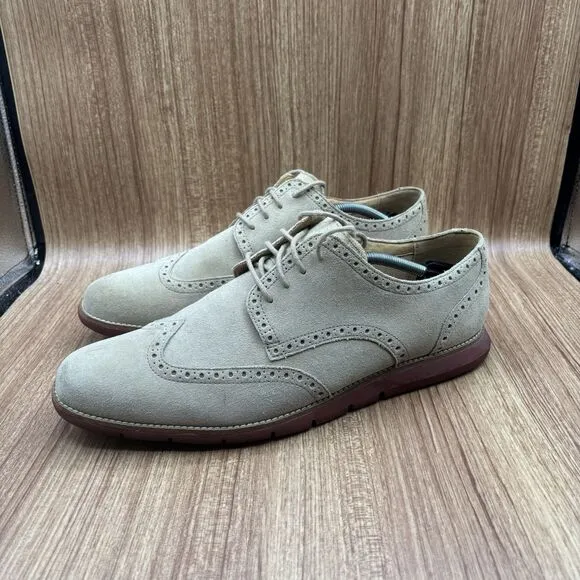 Cole Haan Grandsprint C12468 men's beige suede Wingtip shoes Size 13 M