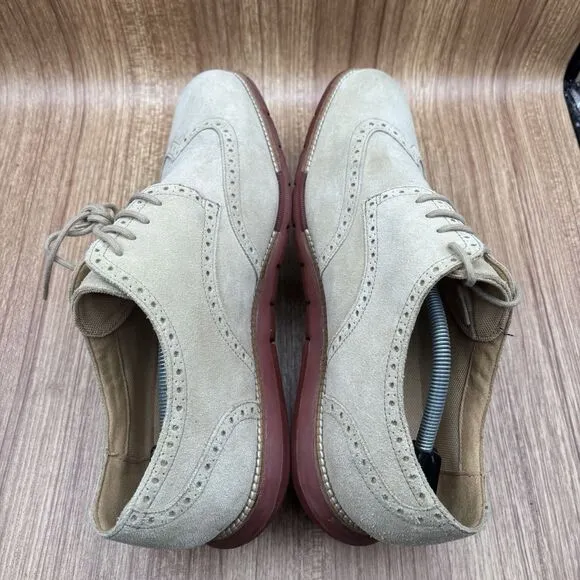 Cole Haan Grandsprint C12468 men's beige suede Wingtip shoes Size 13 M