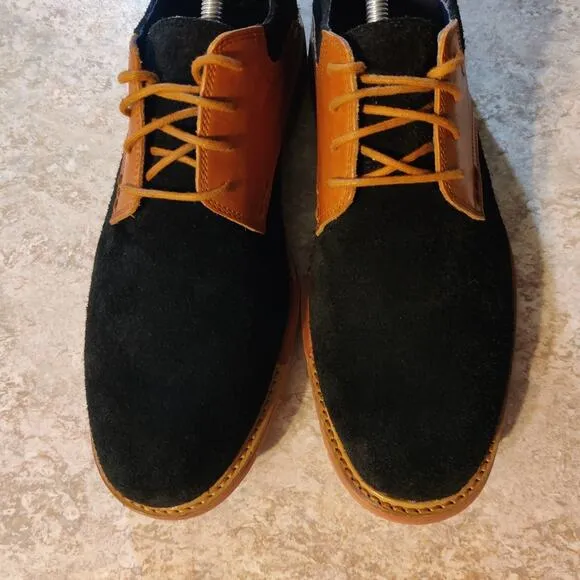 Cole Haan Great Jones Saddle Suede Lace Up Black Brown Men's 9.5 M ( Clean )