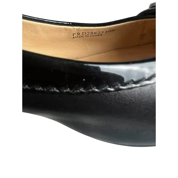 Cole Haan Heels Womens 10 Black Leather Black Buckle Kitten Pump Buckle Shoes