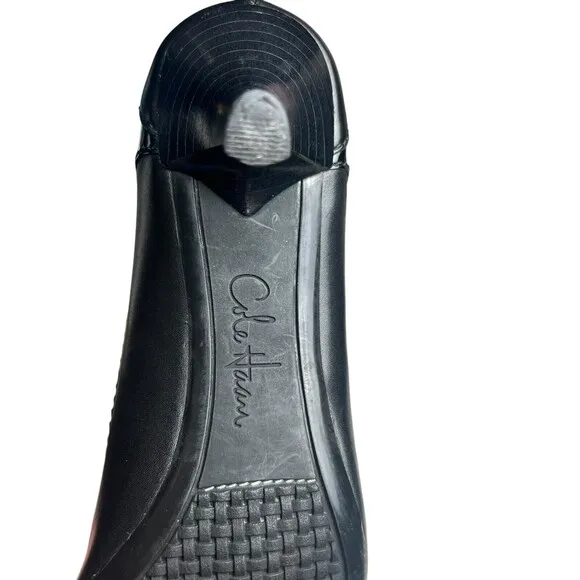 Cole Haan Heels Womens 10 Black Leather Black Buckle Kitten Pump Buckle Shoes