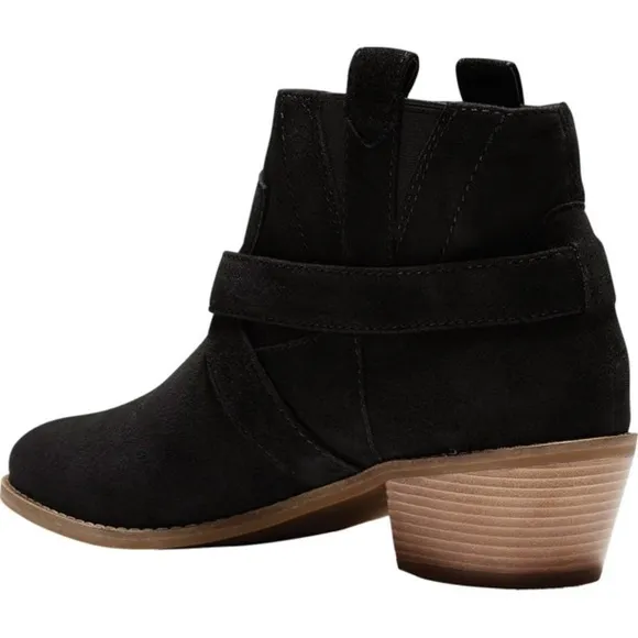 Cole Haan Jensynn Ankle Boots Black Suede Leather Fashion Booties Block Heel