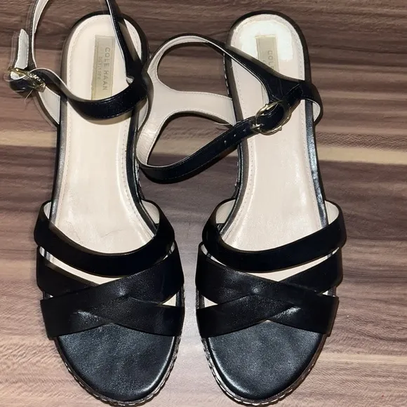 Cole Haan Jianna Floral Platform Sandals - Black