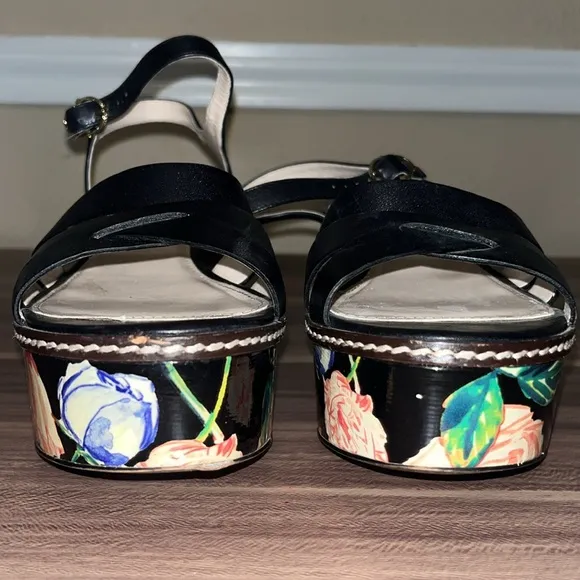 Cole Haan Jianna Floral Platform Sandals - Black