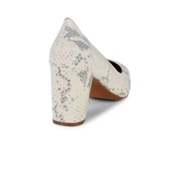 Cole Haan Karena Embossed-Snakeskin Suede Block Heel Pumps Size 8.5M NWT