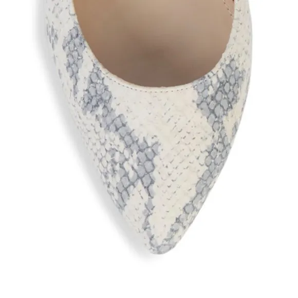 Cole Haan Karena Embossed-Snakeskin Suede Block Heel Pumps Size 8.5M NWT