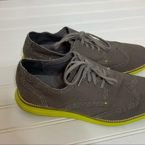 COLE HAAN LUNARGRAND GREY SUEDE OXFORD SHOES 396
