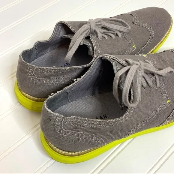 COLE HAAN LUNARGRAND GREY SUEDE OXFORD SHOES 396