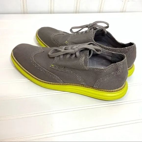 COLE HAAN LUNARGRAND GREY SUEDE OXFORD SHOES 396