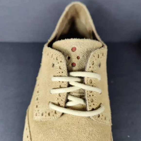 Cole Haan Lunargrand Wingtip Oxford  Taupe Suede Lace Up Men's Size 10M