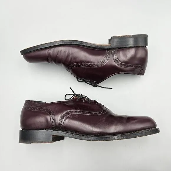 Cole Haan Men's Size 9.5 D VTG GUC USA Made Burgundy Calfskin Oxford Dress Shoes