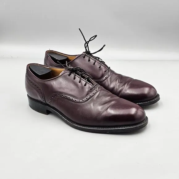 Cole Haan Men's Size 9.5 D VTG GUC USA Made Burgundy Calfskin Oxford Dress Shoes