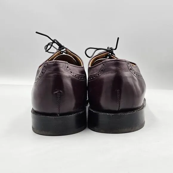 Cole Haan Men's Size 9.5 D VTG GUC USA Made Burgundy Calfskin Oxford Dress Shoes