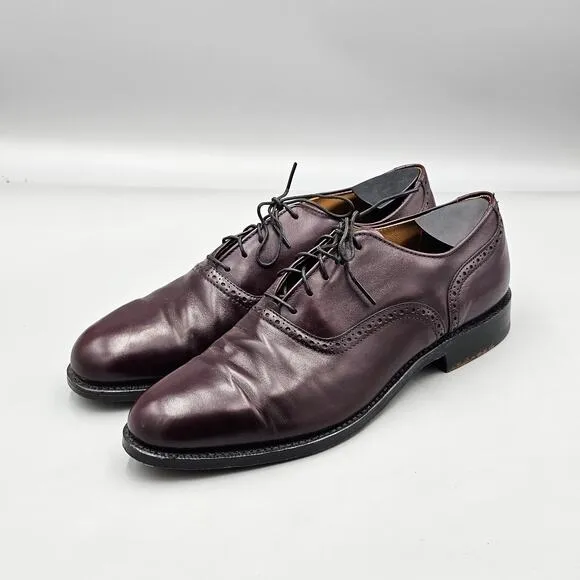 Cole Haan Men's Size 9.5 D VTG GUC USA Made Burgundy Calfskin Oxford Dress Shoes