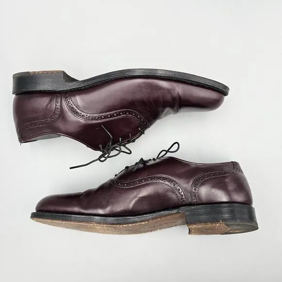 Cole Haan Men's Size 9.5 D VTG GUC USA Made Burgundy Calfskin Oxford Dress Shoes