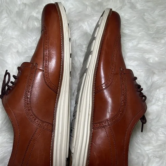 Cole Haan Men's Size US 13 M Grand.OS Brown Leather Wingtip Oxford Shoes C26471