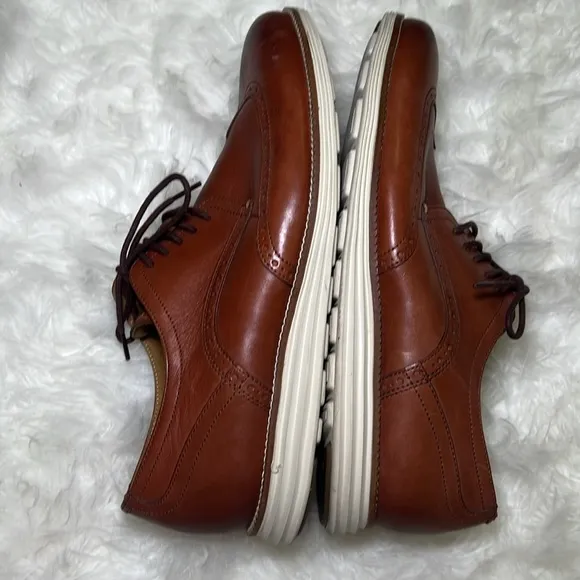 Cole Haan Men's Size US 13 M Grand.OS Brown Leather Wingtip Oxford Shoes C26471