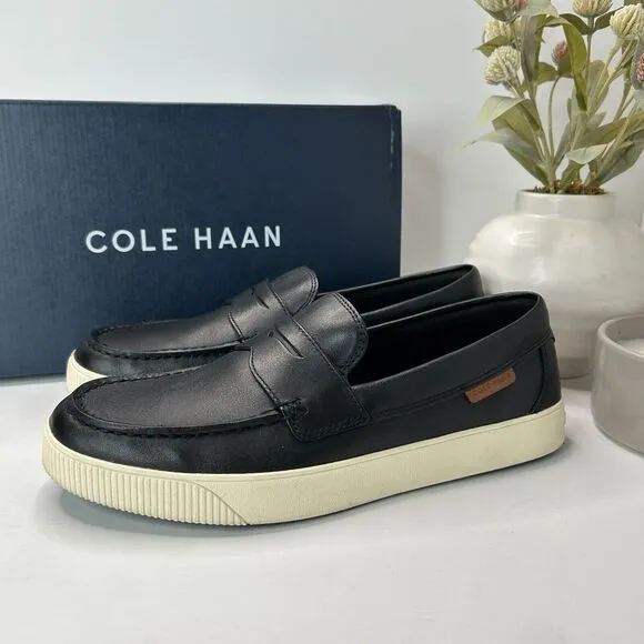 Cole Haan Nantucket 2.0 Leather Slip On Penny Loafer Black C33861 Men's 7.5 M