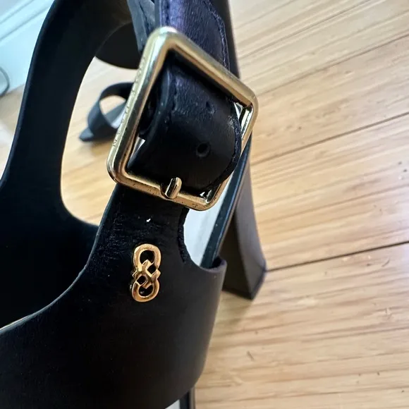 Cole Haan Octavia Leather Black Sandals Size 6 B