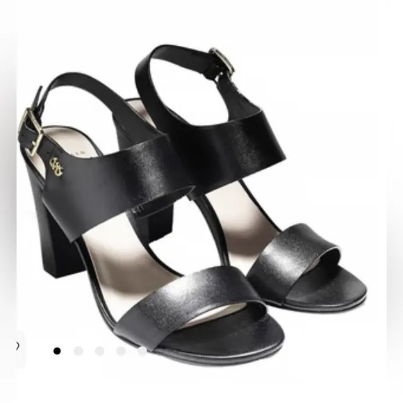 Cole Haan Octavia Leather Black Sandals Size 6 B