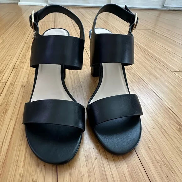 Cole Haan Octavia Leather Black Sandals Size 6 B