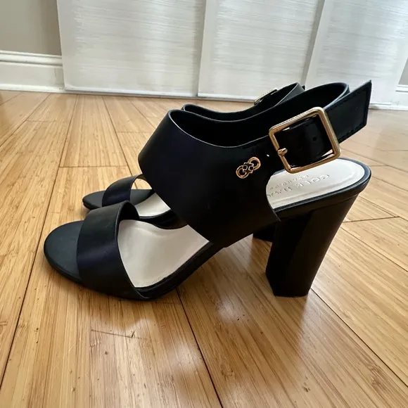 Cole Haan Octavia Leather Black Sandals Size 6 B