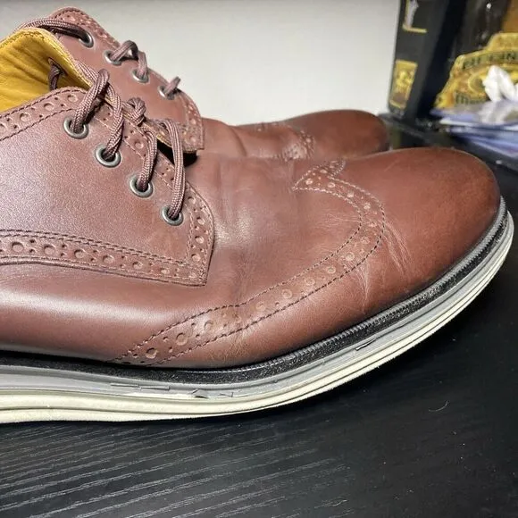 Cole Haan OriginalGrand Wingtip Oxford Shoes Brown Leather C31546 Mens Size 13